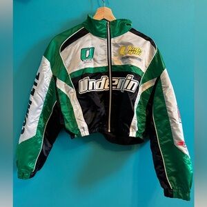 AKIRA Green and Black Bomber Jacket